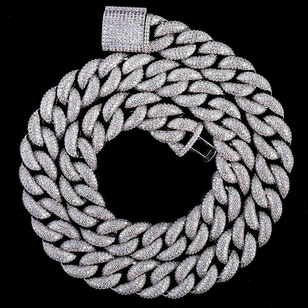 

hip hop jewelry vvs diamond moissanite miami cuban silver 925 chain