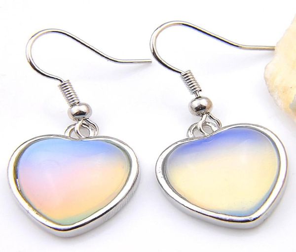 

luckyshine 2pieceslot 925 silver plated small and exquisite moonstone glass crystal earring jewelry ea0301647586
