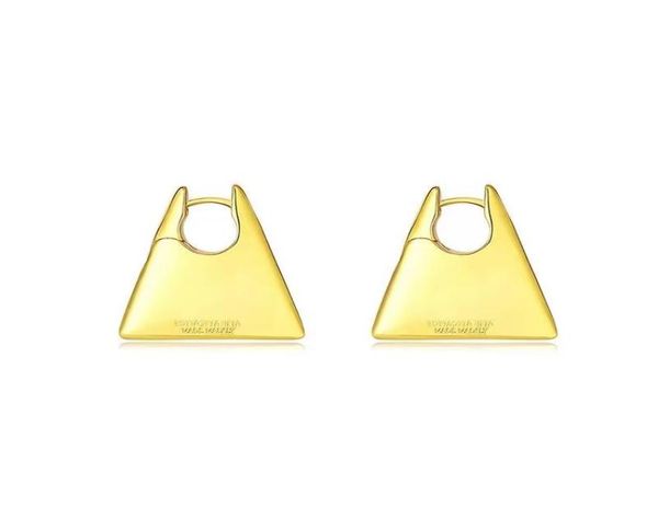 

fashion 18k gold plated for women vintage triangle earrings small design light sensitive surface personality ear buckle charm earr4723292, Golden