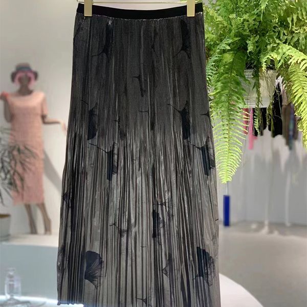 

flowing long dress women's summer 2023 new high waist a-line irregular half body skirt, Black
