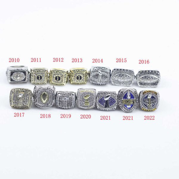 

2010-2022 fantasy football ffl 14 champions ring set, Silver