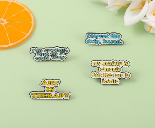 

european color letter series alloy clothes brooches enamel paint words clothes badges buckle for backpack bags sweater skir1568741, Gray