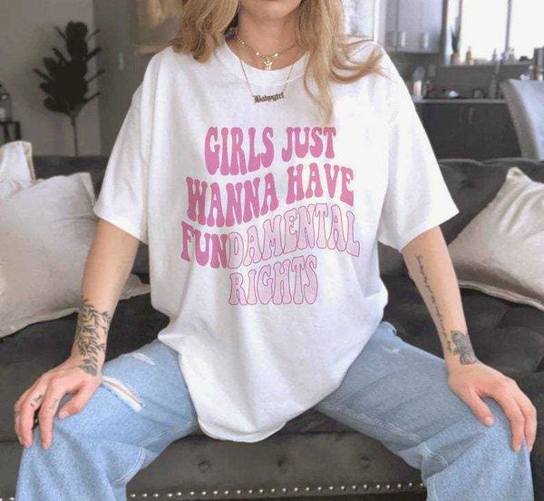 

girls just wanna have fundamental rights shirt women's t-shirt, White