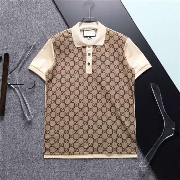 

summer new polo shirt men short sleeve loose casual striped print lapel clothes half sleeve men handsome cool cool trend all match m-xxxlb13, White;black