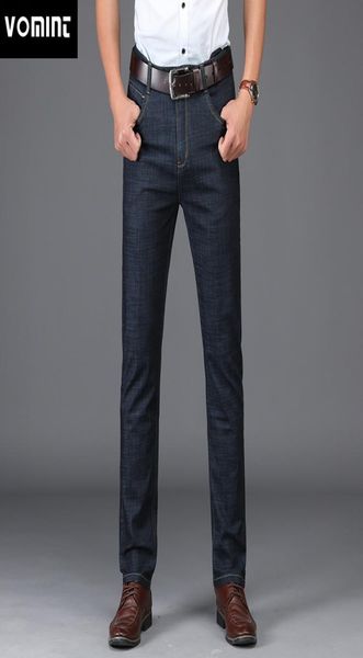 

vomint new men039s jeans business style design elastic smart casual regular straight long jeans ms18022190886, Blue