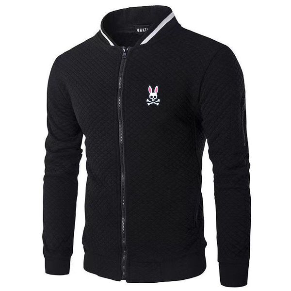 

men's hoodies sweatshirts zipper baseball jersey autumn cotton clip jacket fashion micro standard ghost rabbit printed vneck hoodie 230, Black