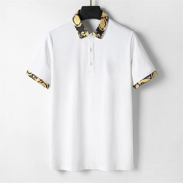 

2023 summer new polo shirt men's short-sleeved lapel t-shirt business casual half-sleeved fashion brand slim m-3xl g1, White;black