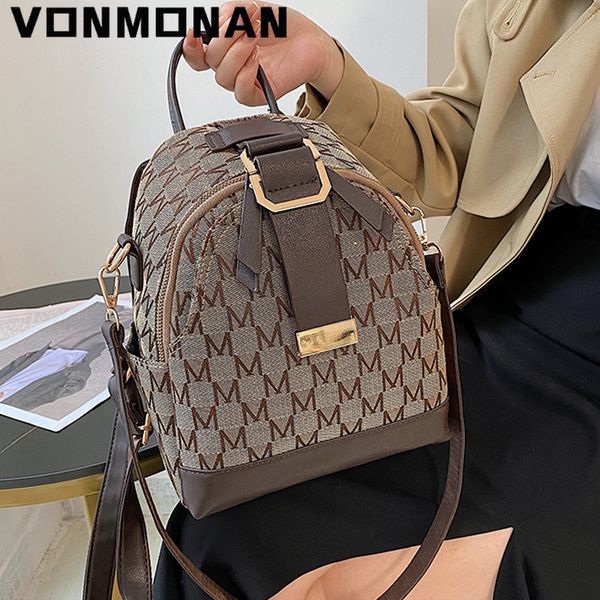 

school bags classic knitting letter women small backpack designer luxury bag for teenager girls pu leather rucksack shoulder sac 230720