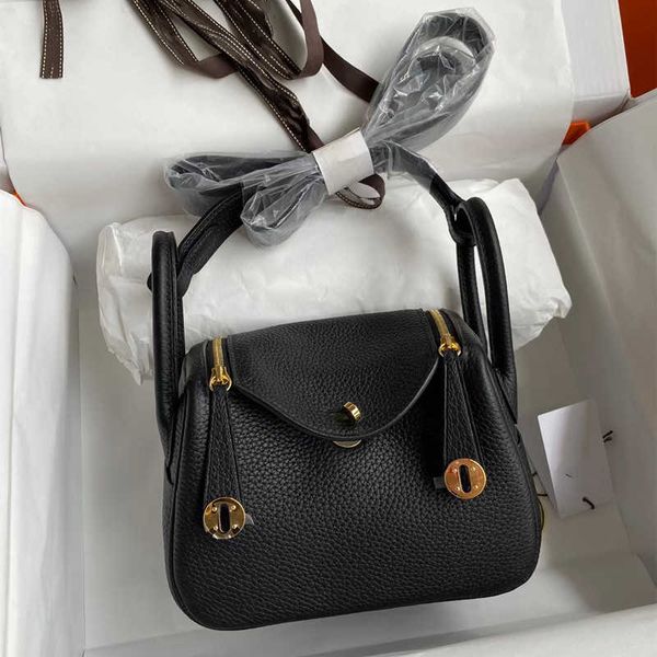 

original luxury hemrres tote bag high-end 2023 new h-home handmade wax line mini lindys bag tc doctor single-shoulder portable diagonal wome