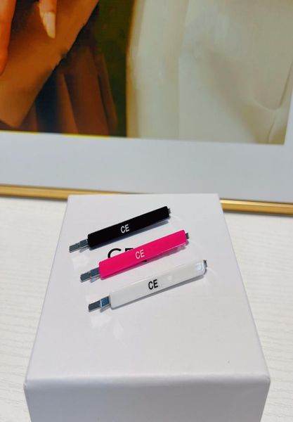 

3pcs designers hair clips women girl celletter barrettes stainless steel fashion hair accessories white black red quality barrett1418181, Golden;silver