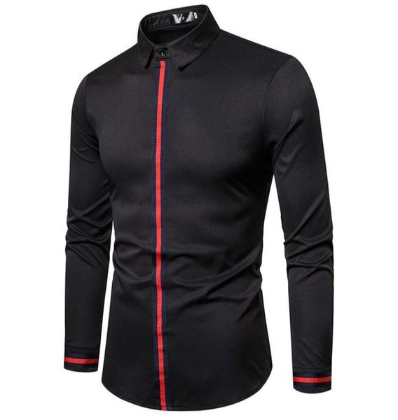 

markyi color striped desgin korean fashion dress shirt for men plus size 5xl dress shirt for men4493333, White;black