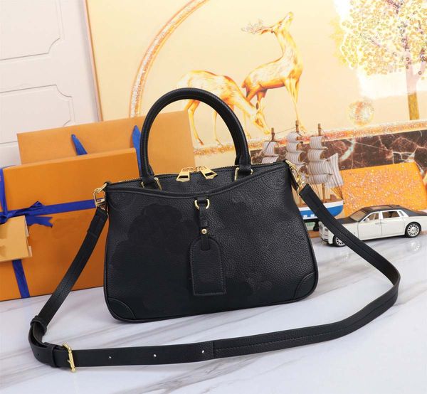 

2023 new tote bag black embossed pu handbag one-shoulder large-capacity handbag portable messenger bag m46488