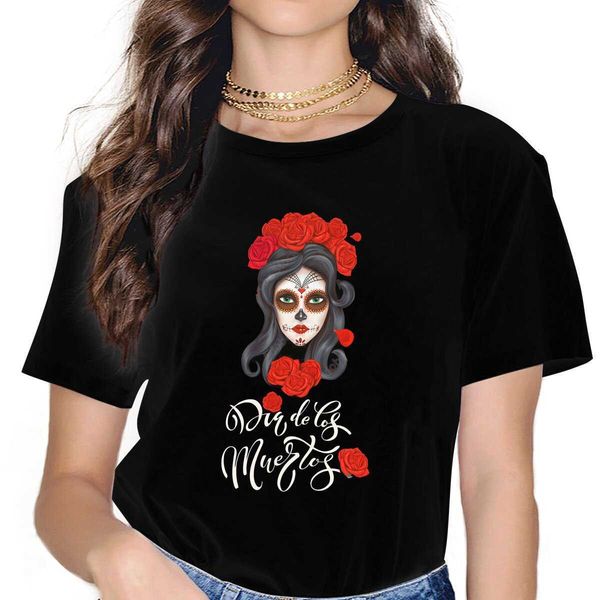 

mexican skull day of the dead girls t shirt_, White