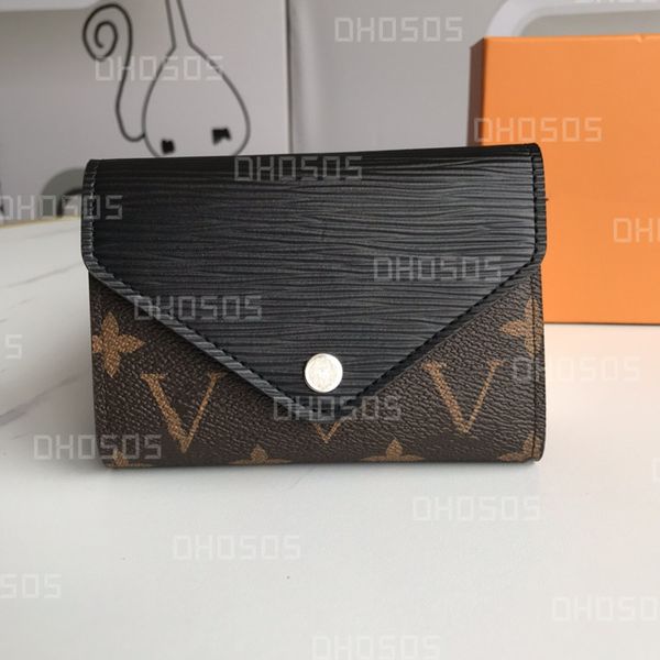 

fashion designer flowers wallets luxurys men women zipper leather bags classic clutch wallet letters coin purse original box plaid card hold, Red;black