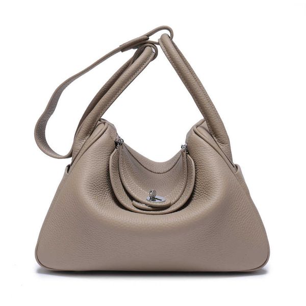 

luxury hemrres tote bag h family silver buckle lindys bag genuine leather lychee pattern layer cowhide single shoulder crossbody portable wo