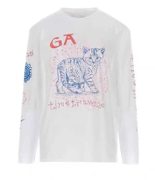 

23ss summer women designer tees cotton gan long sleeve t-shirts fashion casual t shirts, White