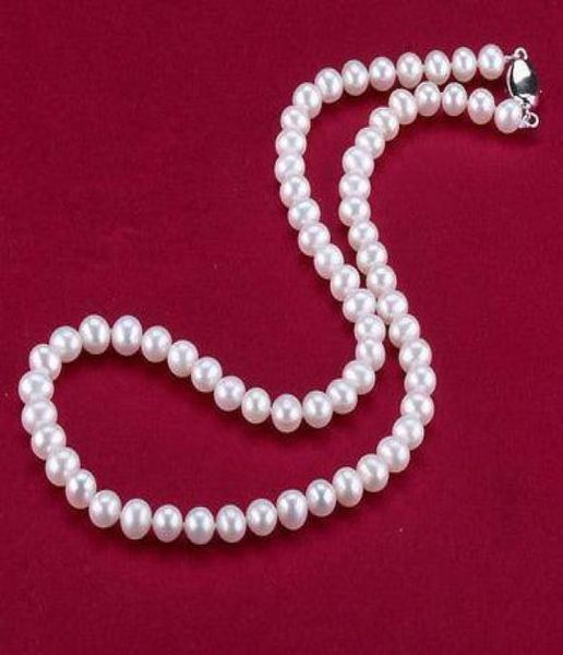 

new fine huge pearls jewelry charming 78mm south seas white pearl necklace 18inch 925 silver clasp4464998, Black