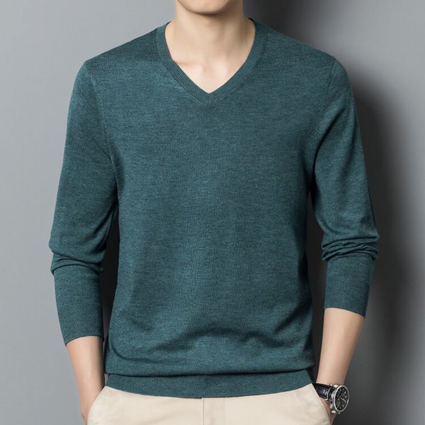

men's polos fashion mens casual vneck long sleeve polo shirts breathable wool knit soft business 230720, White;black