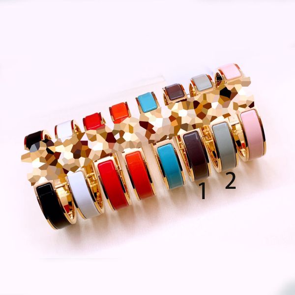 

12mm enamel clic bangle for women charm bracelets h rotate style new version 18k gold plated, Golden;silver