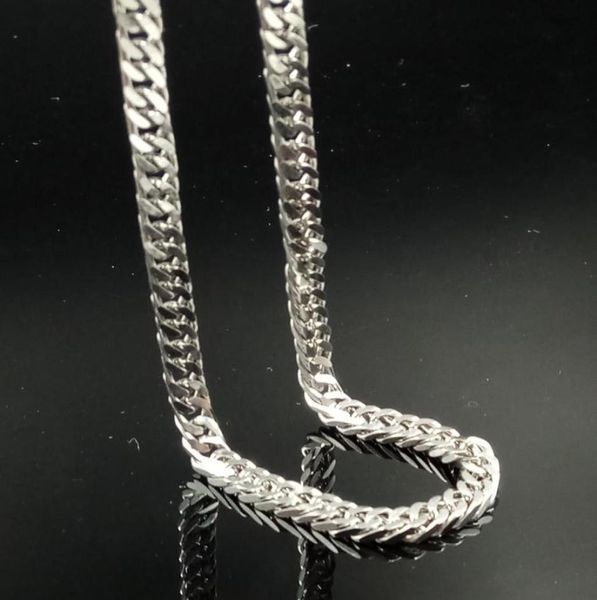 

men039swomen039s charm silver 5mm curb chain stainless steel 1828in necklace2902496