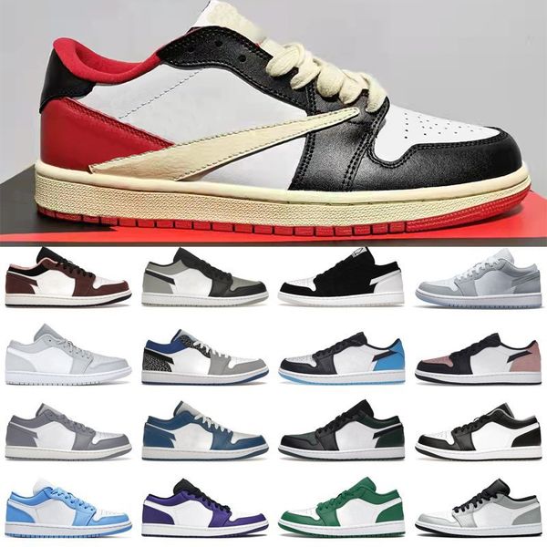 

new jumpman 1 low 1s basketball shoes og fragment designer university blue unc black shadow light smoky grey mocha court purple bred men wom
