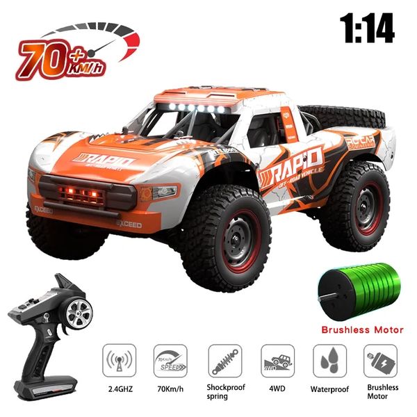 

jjrc q130 1:14 70km/h 4wd rc car with light brushless motor remote control cars high speed drift monster truck adults kids toys