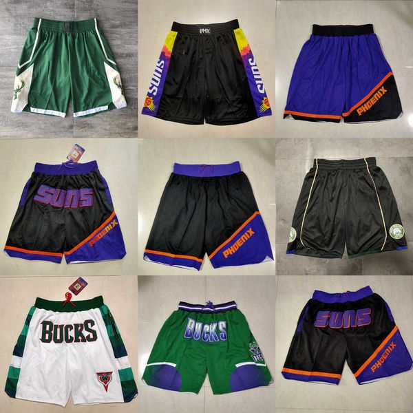 

phoenix''suns''men milwaukee''bucks''men throwback basketball shorts pocket, Black