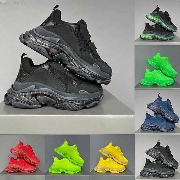 

triple s casual shoes clear sole designer sneakers tripler black beige green chunky platform shoe mens man woman fashion luxury walking ladi