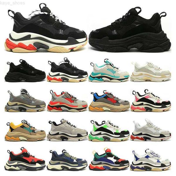 

triple s mens women casual shoes luxurys designers vintage sneakers black white grey purple tennis trainers jogging walking