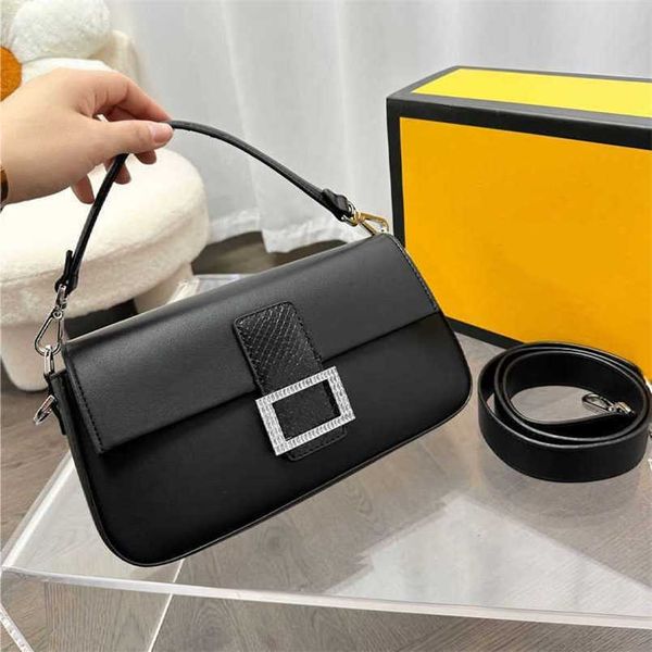 

fashionable evening bags shoulder baguette design handbag luxuries designer women drill buckle bag leather handbags square lady shopping bag