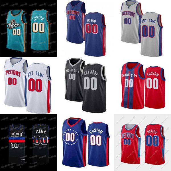 

basketball jersey mens womens youth detroit''pistons''custom 10 dennis rodman 40 bill laimbeer 11 isiah thomas 33 grant, Black;red