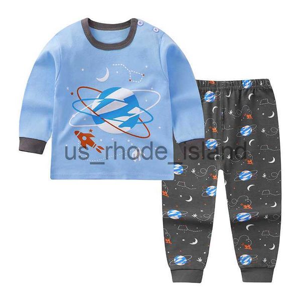 

pajamas saileroad children's pajamas kids cartoon planets set baby boys long sleeve pyjamas child pijama infantil girls night wear x072, Blue;red