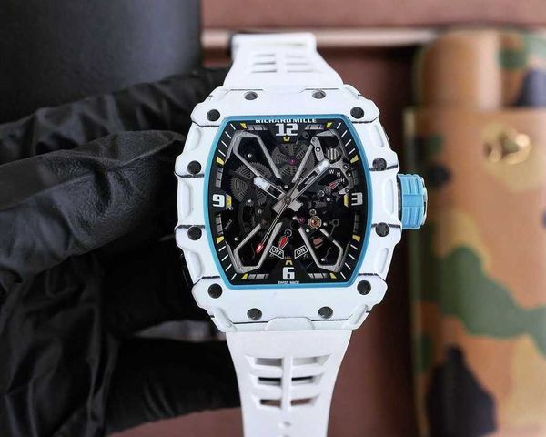 

designer men wrist watches superb rm35-03 watch keke fully automatic mechanical movement sapphire mirror ntpt carbon fiber case with natural, Slivery;brown