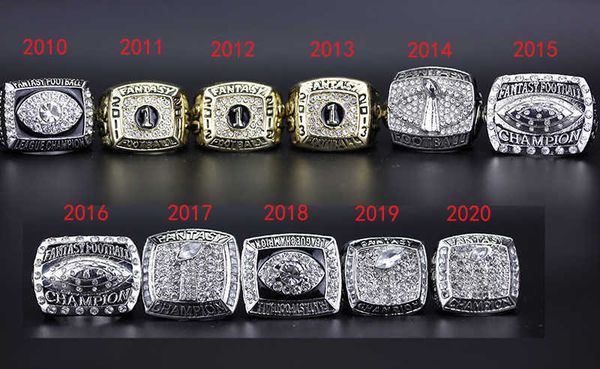 

2010-2020 dream football ffl 11 champion rings set hot, Silver