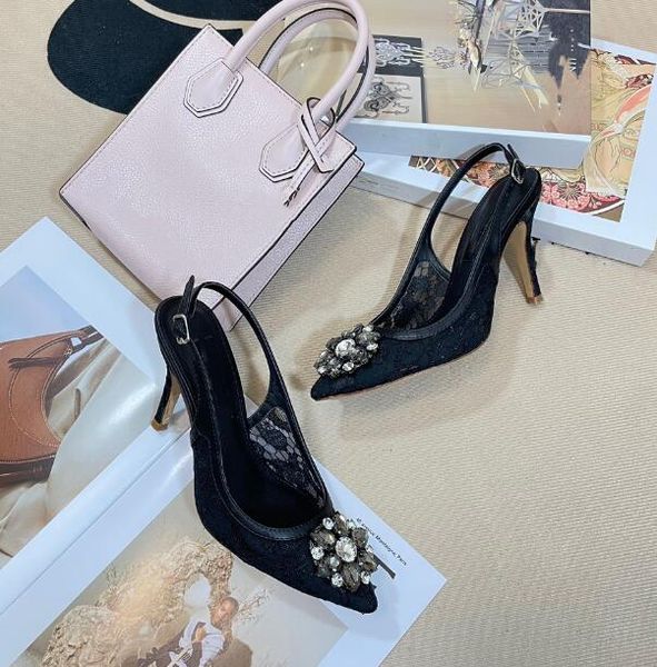 

new style brand designer woman gem pearl canvas high heels summer outdoors luxury wedding sandal lady high-quality beach dress slippers, Black