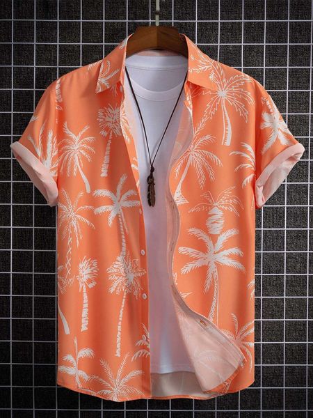 

men's fashion guys tropical graphic shirt without, White;black