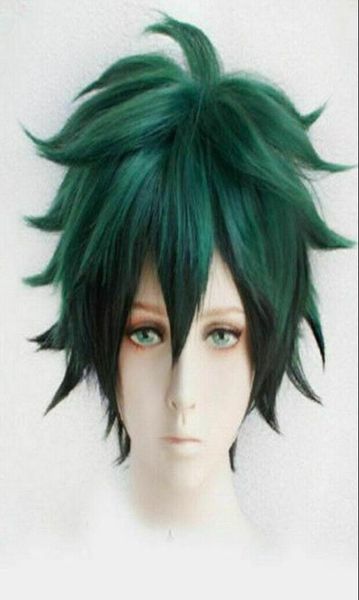 

new hero academia izuku midoriya deku short green black hybrid cosplay wig4356338