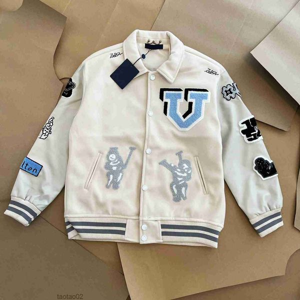 

new fashion baseball coat uniform fashion jacket single breasted warm jackets couples women men varsity coats men's designer clothing a, Black;brown