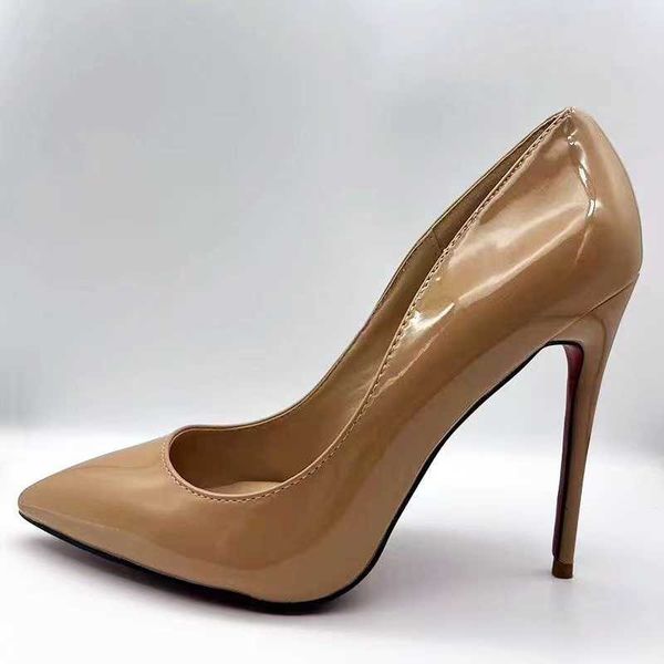 

2023 5aaaaa quality c l redd bottoms shoe heels women designer dress shoes fashion slide 8  12cm kate chick round pointed toes pumps weddi, Black
