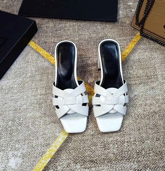 

23s luxury design women sandal high heel slipper slide shoes tribute nu pieds leather sandals patent leather luxury design summer sandalies, Black