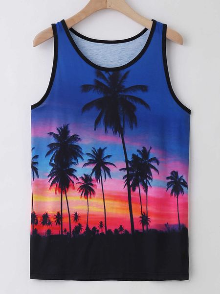 

men' fashion chillmode men tropical top, White;black