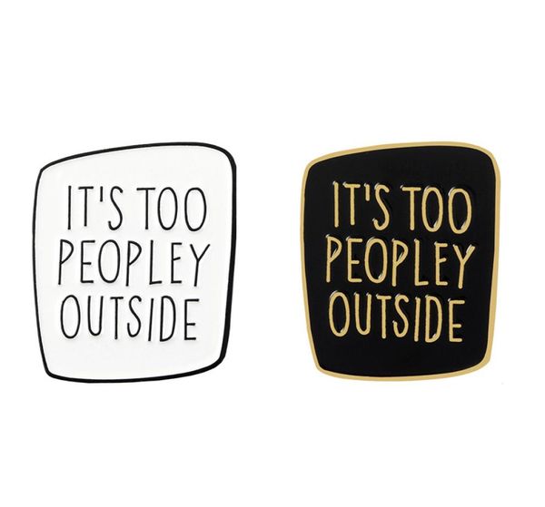 

introvert enamel pin black white badge too peopley brooches bag clothes lapel pin punk jewelry gift funny saying sarcastic 3246029, Gray