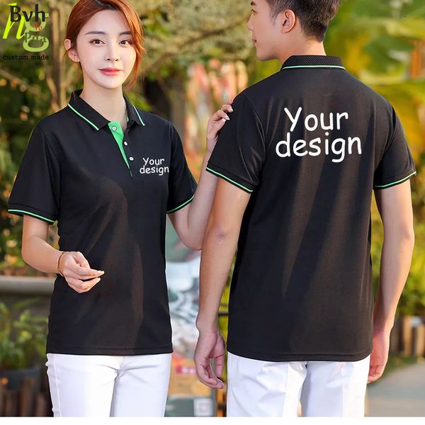 

men's polos customizeddiy design men's and women's polo shirts personalized short sleeve shirts advertising shirts 230720, White;black