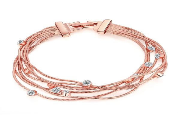 

bracelets crystal jewelry wrist link chain charm bracelet toggleclasp rhinestone rose gold plated tin alloy sweet girl party gift1729534, Golden;silver