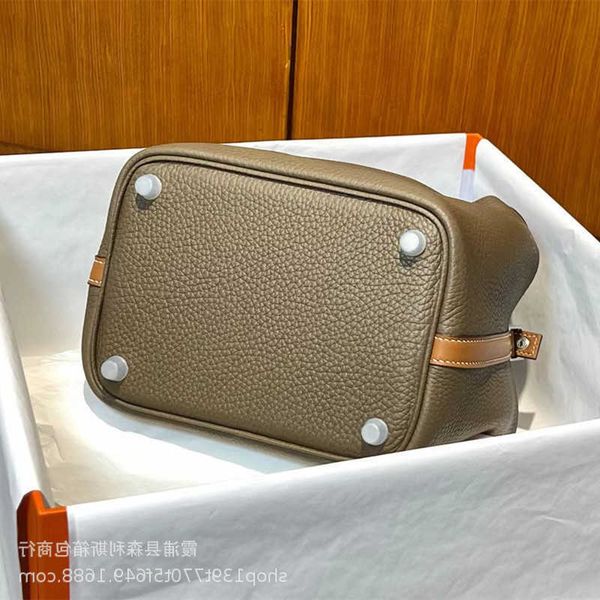 

original luxury picotin lock bag h new family colored handheld vegetable basket womens genuine leather tc litchi pattern water bucket elepha