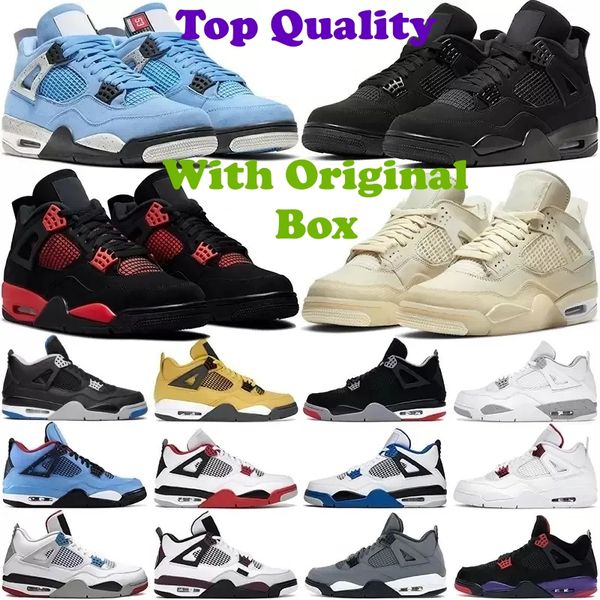 

4 4s basketball shoes red thunder lightning shimmer taupe haze university blue mens trainer sport sneakers