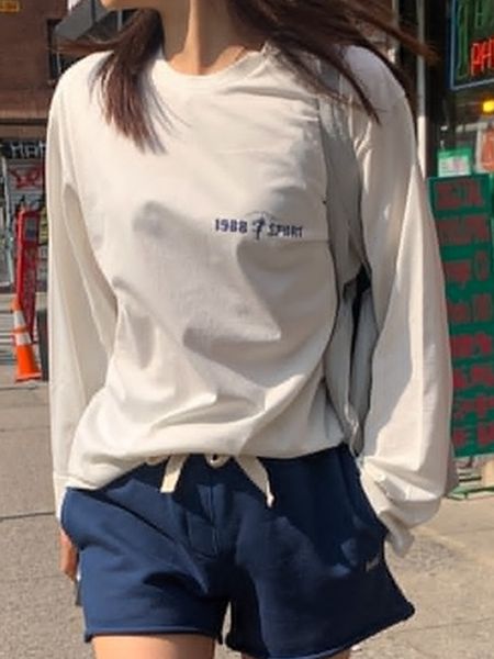 

women's tshirt letter print tshirt for women autumn long sleeve round neck simple clothing 2023 fashion casual tee shirt 230720, White