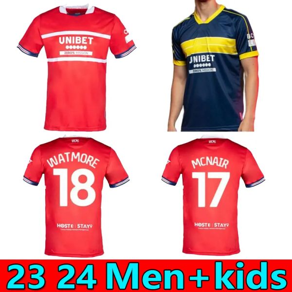 

2023 2024 middlesbrough soccer jerseys home 23 24 tavernier payero howson mcnair bola birmingham football shirt uniforms men and kids kits h, Black;yellow