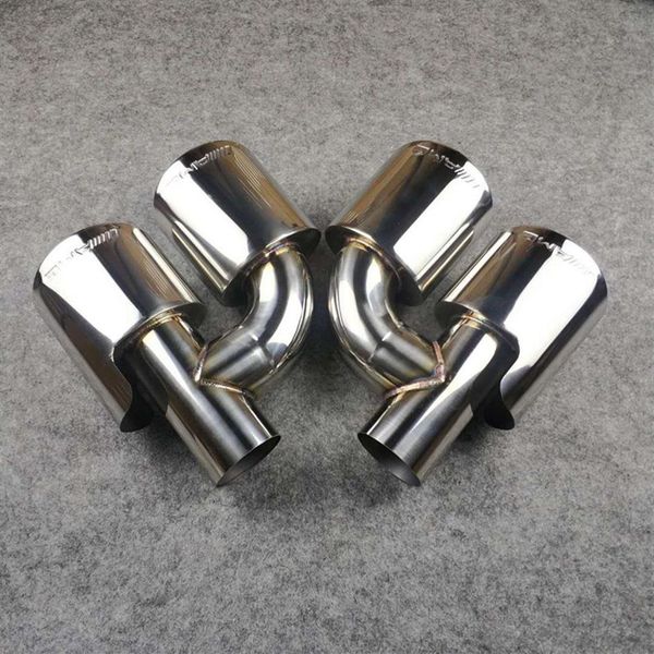 

h model exhaust pipes muffler tip fit for all cars replacement dual oval stainless steel length 255mm out 95mm in 60mm309w
