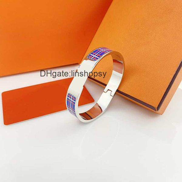 

titanium bracelet for women mens h bangles clasp enamel bracelets fashion lovers bracelet factory wholesale high-quality jewelry, Black